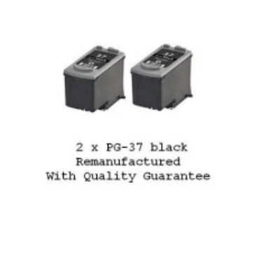 2 GENERIC PG-37 BLACK INK CARTRIDGE