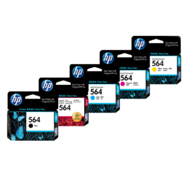 5 Pack HP 564 Genuine Inkjet Cartridges [1BK,1PGBK, 1C,1M,1Y]