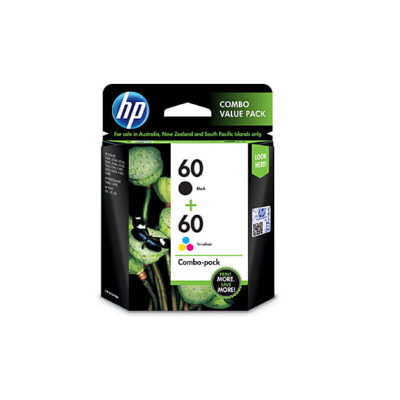 2 Pack HP 60 Genuine Inkjet Cartridge [1BK,1CL]