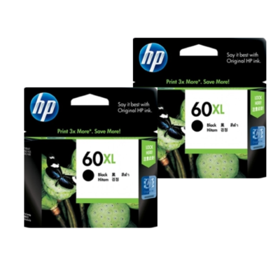 2 Pack HP 60XL Black Genuine Inkjet Cartridge [2BK]