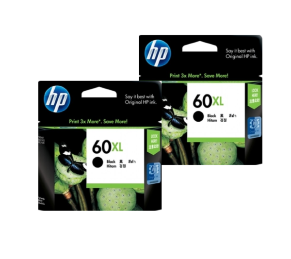 2 Pack HP 60XL Black Genuine Inkjet Cartridge [2BK]