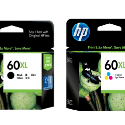 2 Pack HP 60XL Black + Tri Colour Genuine Inkjet Cartridge [1BK,1CL]