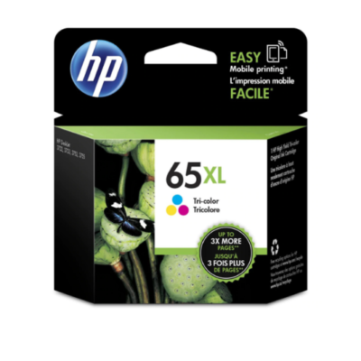 HP 65XL Genuine [Tri Colour Pack] High Yield Inkjet Cartridge – 300 Pages