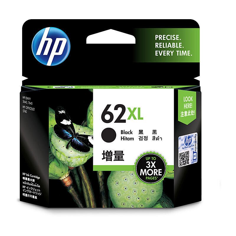 HP 62XL Genuine Black High Yield Inkjet Cartridge – 600 Pages