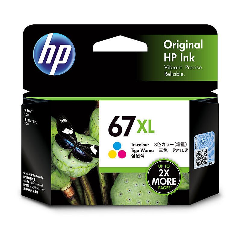 HP 67XL Genuine Tri-Colour High Yield Inkjet Cartridge – 200 Pages