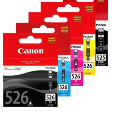 5-Pack Genuine Canon PGI-525 _ CLI-526 Inkjet Combo [1BK,1PBK,1C,1M,1Y]