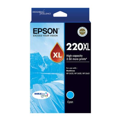 Epson 220XL Genuine Cyan High Yield Ink Cartridge – 450 pages