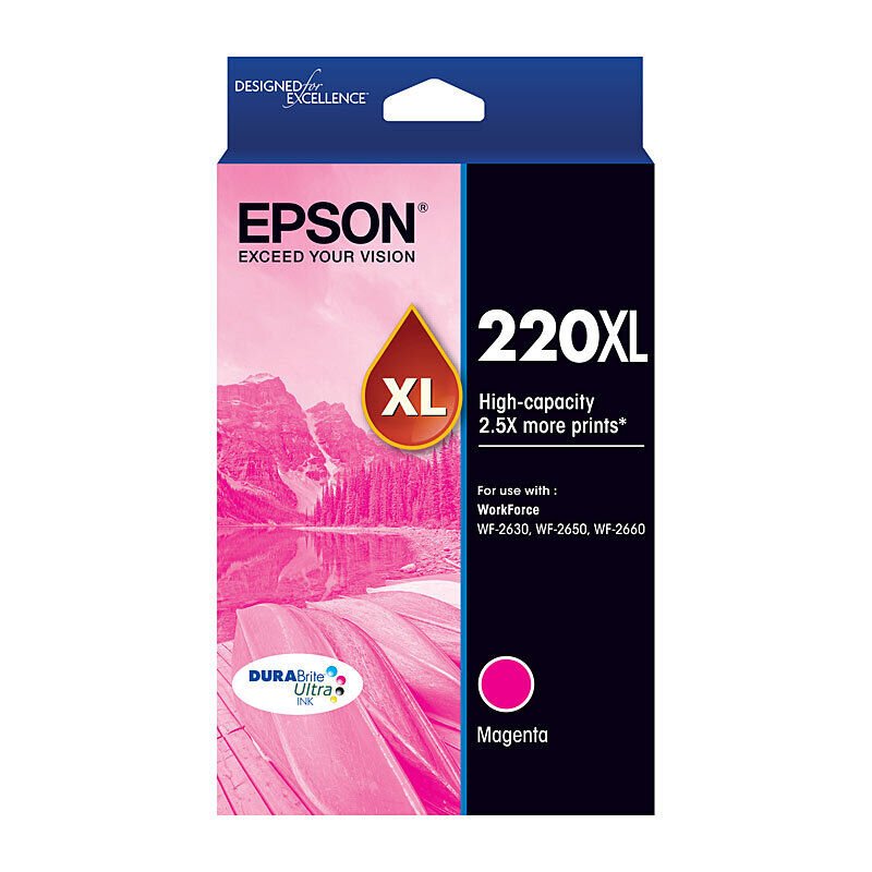 Epson 220XL Genuine Magenta High Yield Ink Cartridge – 450 pages