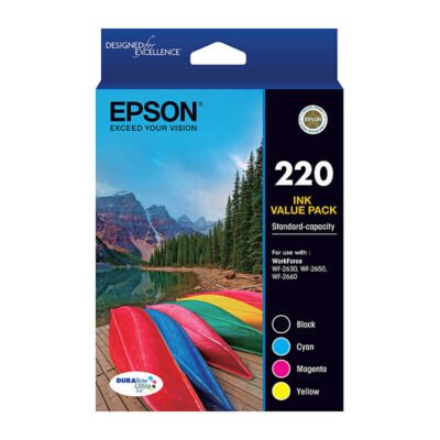Epson 220 Genuine Ink Value Pack [BK,C,M,Y]