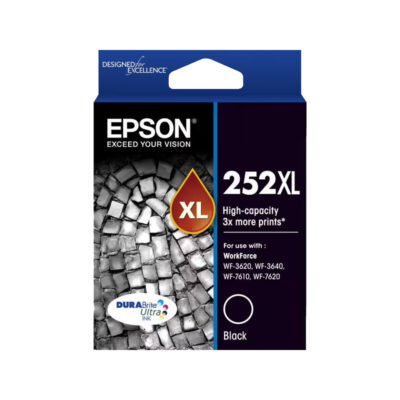 Epson 252XL Genuine Black High Yield Ink Cartridge – 1,100 pages