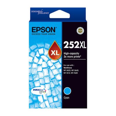 Epson 252XL Genuine Cyan High Yield Ink Cartridge – 1,100 pages