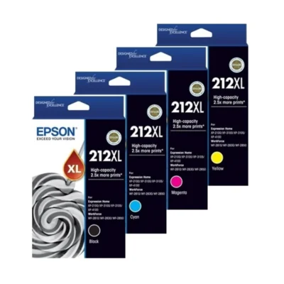 Epson 212XL Genuine High Capacity Black and Colour Ink 4 Pack