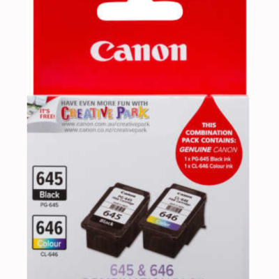 Canon PG-645 & CL-646 Genuine Ink Cartridge Twin Pack – [1BK, 1CL]