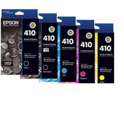 5 Pack Epson 410 Genuine Inkjet Cartridges [1BK,1PBK,1C,1M,1Y]