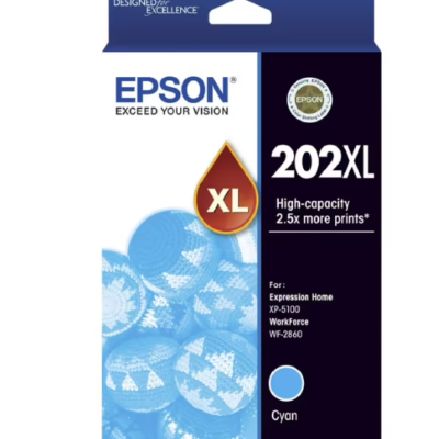 Epson 202XL Genuine Cyan High Yield Ink Cartridge – 470 pages