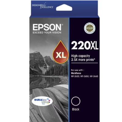 Epson 220XL Genuine Black High Yield Ink Cartridge – 500 pages