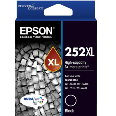 Epson 252XL Genuine Black High Yield Ink Cartridge – 1,100 pages