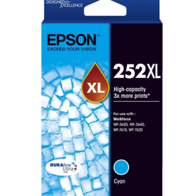 Epson 252XL Genuine Cyan High Yield Ink Cartridge – 1,100 pages