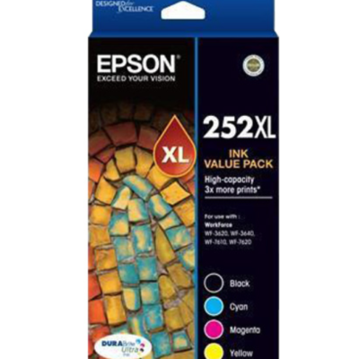Epson 252XL Genuine High Yield Ink Value Pack [BK,C,M,Y]