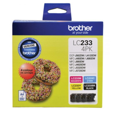 Brother LC-233 Genuine 4-INK Original Value Pack