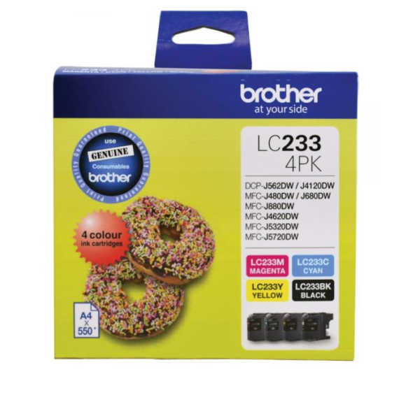 Brother LC-233 Genuine 4-INK Original Value Pack