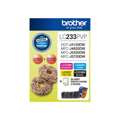 4 x BROTHER LC-233 GENUINE INK CARTRIDGE (1BK 1C 1M 1Y) | Fast Shipping Australia | INKCART EXPRESS