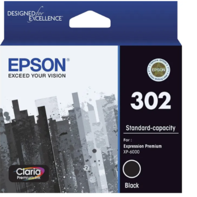 Epson 302 Genuine Black Ink Cartridge Original – 250 Pages