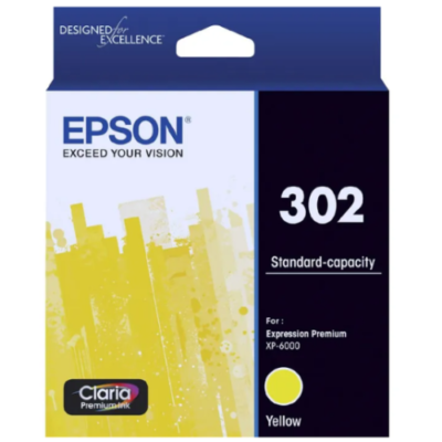 Epson 302 Genuine Yellow Ink Cartridge Original – 300 Pages
