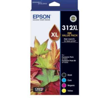 Epson 312XL Genuine High Yield Value Pack Original 4-INKS