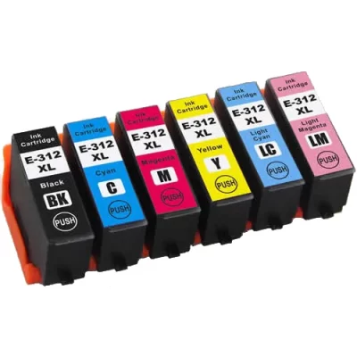 6 x Compatible Epson 312XL High Yield Ink Cartridge C13T183192 – C13T183692 (1BK 1C 1M 1Y 1LC 1LM)