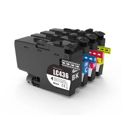 4 x Compatible Brother LC436 Ink Cartridge LC-436 (1BK 1C 1M 1Y)