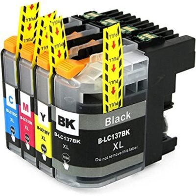 4 x Compatible Brother LC137XL LC135XL Ink Cartridge LC-137XL LC-135XL (1BK 1C 1M 1Y)