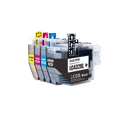 4 x Compatible Brother LC432XL “Pigmented” Ink Cartridge LC-432XL (1BK 1C 1M 1Y)
