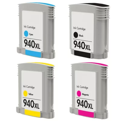 4 x Compatible HP 940XL High Yield Ink Cartridge C4906AA – C4909AA (1BK 1C 1M 1Y)