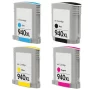 4 x Compatible HP 940XL High Yield Ink Cartridge C4906AA - C4909AA (1BK 1C 1M 1Y)