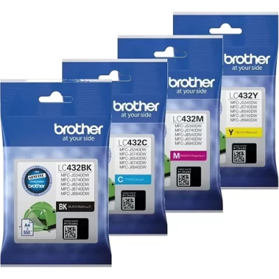 4 x BROTHER LC-432 GENUINE INK CARTRIDGE (1BK 1C 1M 1Y) | Fast Shipping Australia | INKCART EXPRESS