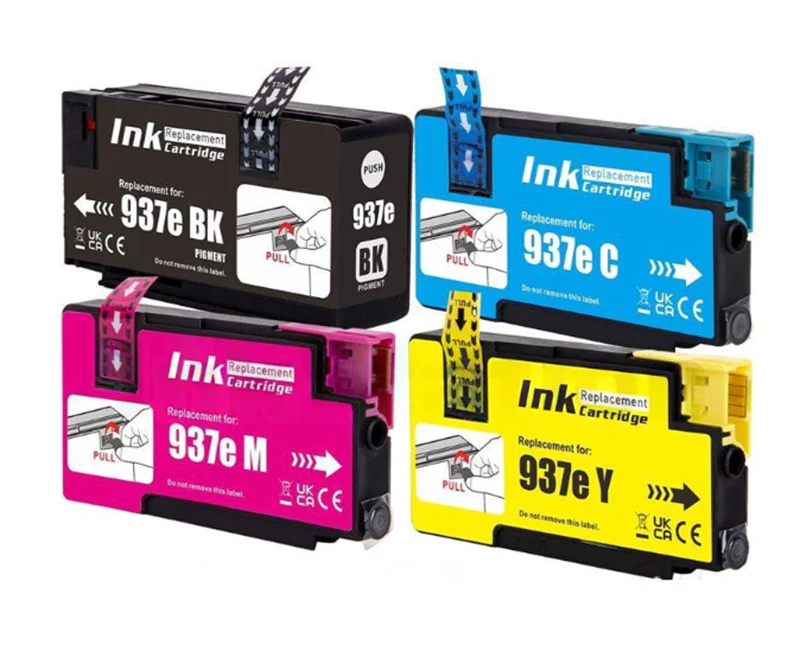 4 x Compatible HP 937e High Yield Ink Cartridge 4S6W6NA - 4S6W9NA (1BK 1C 1M 1Y)