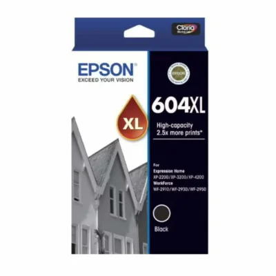 1 x Epson 604XL Genuine Black Ink Cartridge C13T10H192 – 500 Pages