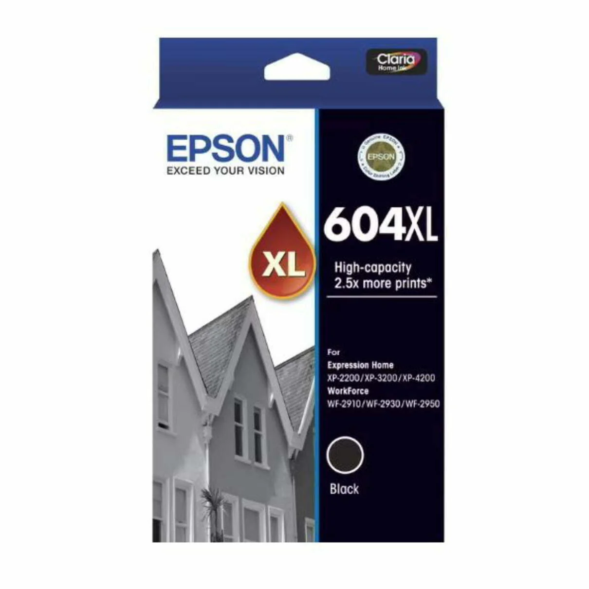 1 x Epson 604XL Genuine Black Ink Cartridge C13T10H192 - 500 Pages
