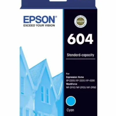 1 x Genuine Epson 604 Cyan Ink Cartridge C13T10G292 – 130 Pages