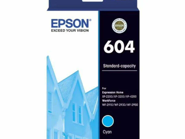 1 x Genuine Epson 604 Cyan Ink Cartridge C13T10G292 - 130 Pages