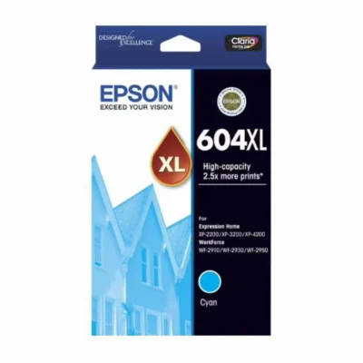 1 x Epson 604XL Genuine Cyan Ink Cartridge C13T10H292 – 350 Pages