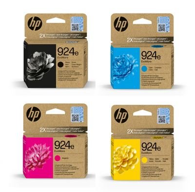 HP 924e Genuine High Capacity EvoMore Value Pack 4-Ink