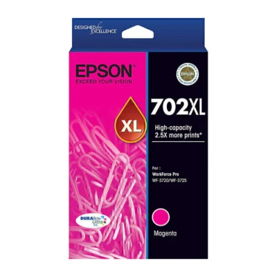 1 x Genuine Epson 702XL High Yield Magenta Ink Cartridge C13T345392 – 950 Pages