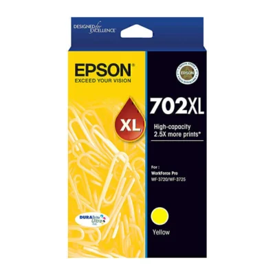 1 x Genuine Epson 702XL High Yield Yellow Ink Cartridge C13T345492 – 950 Pages