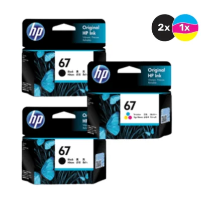 HP 67 GENUINE 2XBLACK & 1XTRI COLOUR INK CARTRIDGE | Fast Shipping Australia | INKCART EXPRESS