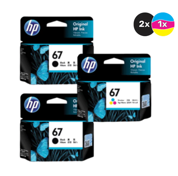 HP 67 GENUINE 2XBLACK & 1XTRI COLOUR INK CARTRIDGE | Fast Shipping Australia | INKCART EXPRESS
