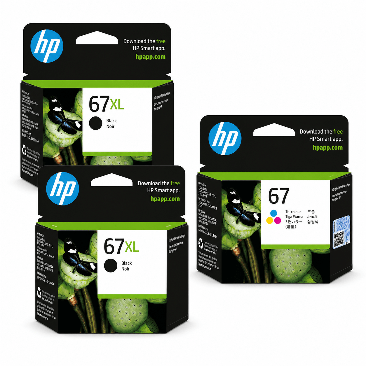 HP 67XL GENUINE 2XBLACK & 1XTRI COLOUR INK CARTRIDGE | Fast Shipping Australia | INKCART EXPRESS