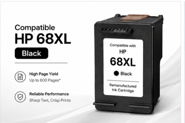 Compatible HP 68XL Black Ink Cartridge – High Yield 320 Pages