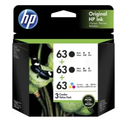 HP 63 GENUINE 2XBLACK & 1XTRI COLOUR INK CARTRIDGE | Fast Shipping Australia | INKCART EXPRESS